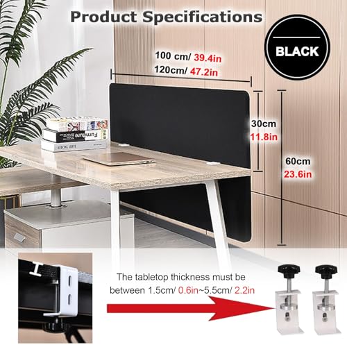 Séparation de table pour étudiants et bureaux open space avec panneau 100cm - 3