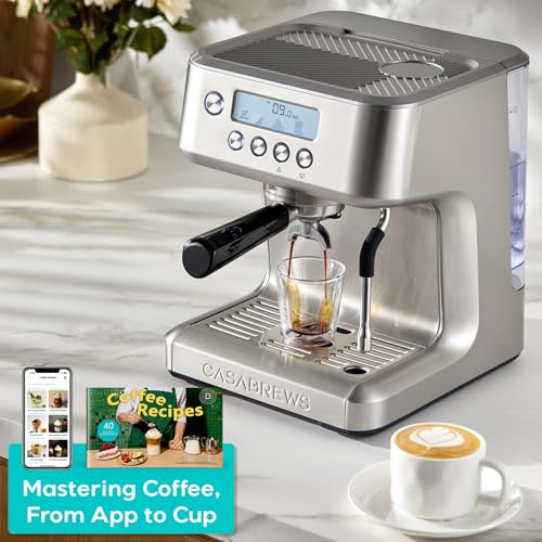 Image of CASABREWS Ultra Espresso Machine, Barista Espresso Maker with Steam Wand | LCD Display, Custom Brew Temp, Latte & Cappuccino Machine, 20-Bar Italian Pump, Powerful Steam Wand, 73oz Removable Tank