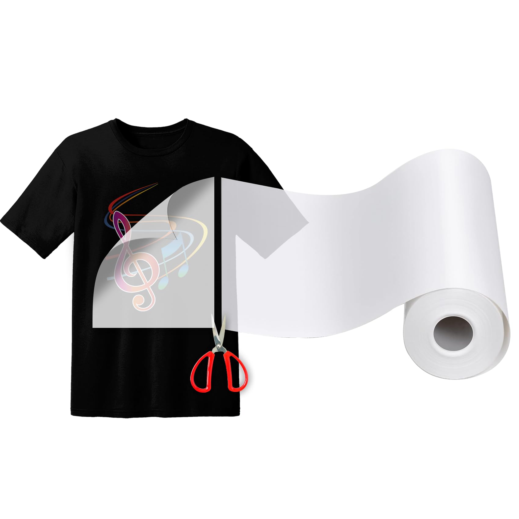 DTF Rouleau de film de transfert DTF pour sublimation ou imprimante à jet d'encre DTF, papier de transfert direct en PET pour t-shirts et tous les tissus (double face mat), 33 cm x 100 m