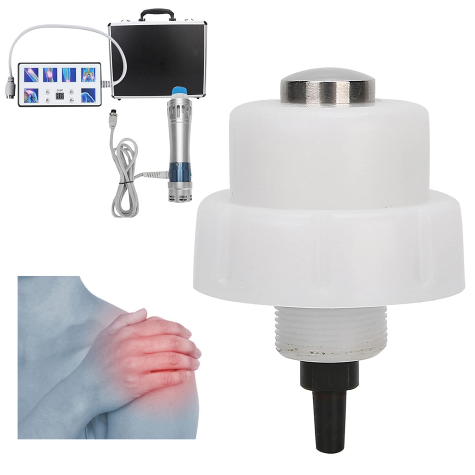 Shockwave Therapy Massage Probe, Massage Probe Replacement Accessory for Shockwave Therapy Pain Relief ED Physiotherapy Machine(20mm concave Head)