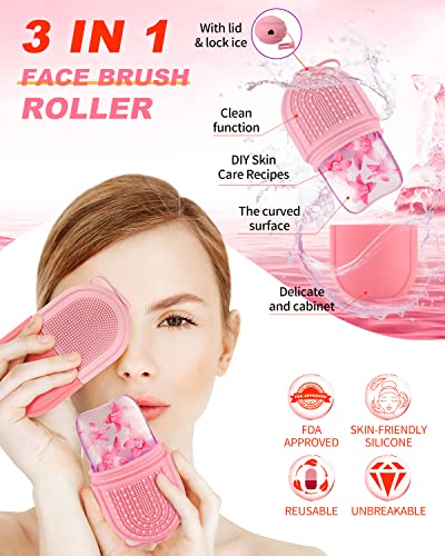 Mysexy Ice Roller For Face & Eye, Beauty Facial Ice Rollers Ice Holder Mold Face Puffiness Relief Massage Skin Care Tools For Brighten Lubricate Shrink Pores Remove Fine Lines (Pink) #TOP1