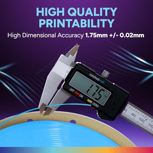 Image of OVERTURE TPU High Speed Filament 1.75mm Flexible Roll, 95A Soft 3D Printer Filament, 1kg Spool (2.2 lbs), Fit Most FDM Printer (HS TPU Luminous Blue)