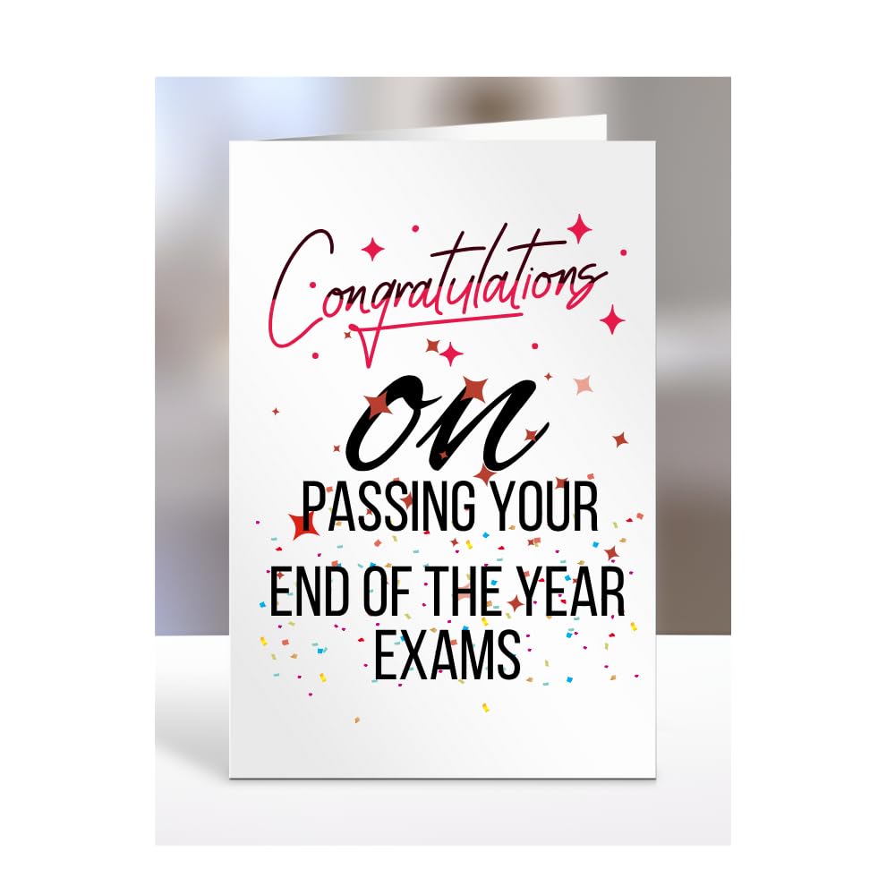 Congratulations on passing your END OF THE YEAR EXAMS Card, Gifts for Men or Women, Presents for Christmas, Greetings Card, Him, Her, Female, Male, A5-115_40