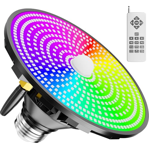 XCQMHF LED Pool Light Bulb for Inground Pool with Remote Control Swimming Pool Led Lights 12 Color Changing Above Ground Pool Led Lights E26 Base for Inground Swimming Pools Lighting Black/Blue
