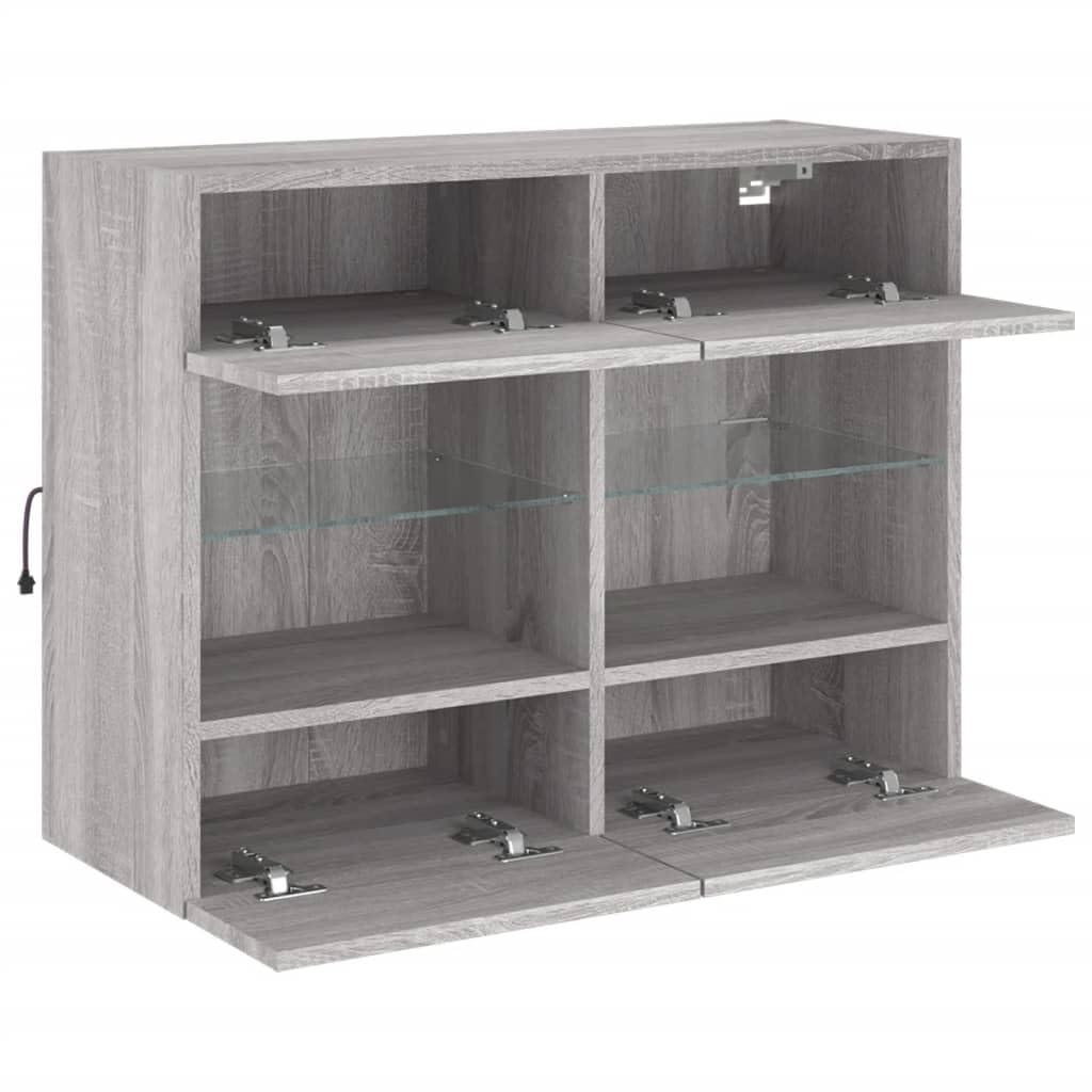 LED RGB drewnopochodny wisząca szafka TV 78 5x30x60 5 cm szary