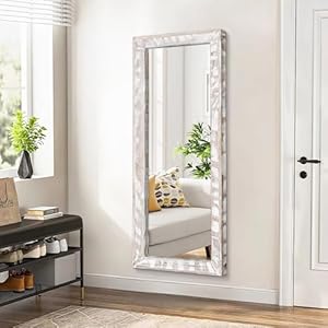   AAZZKANG-Mirror-Full-Length-Rustic-Wood-Framed-Floor-Mirror-59x24-Rectangle-Large-Walll-Mirror-for-Bedroom-Living-Room-Entryway