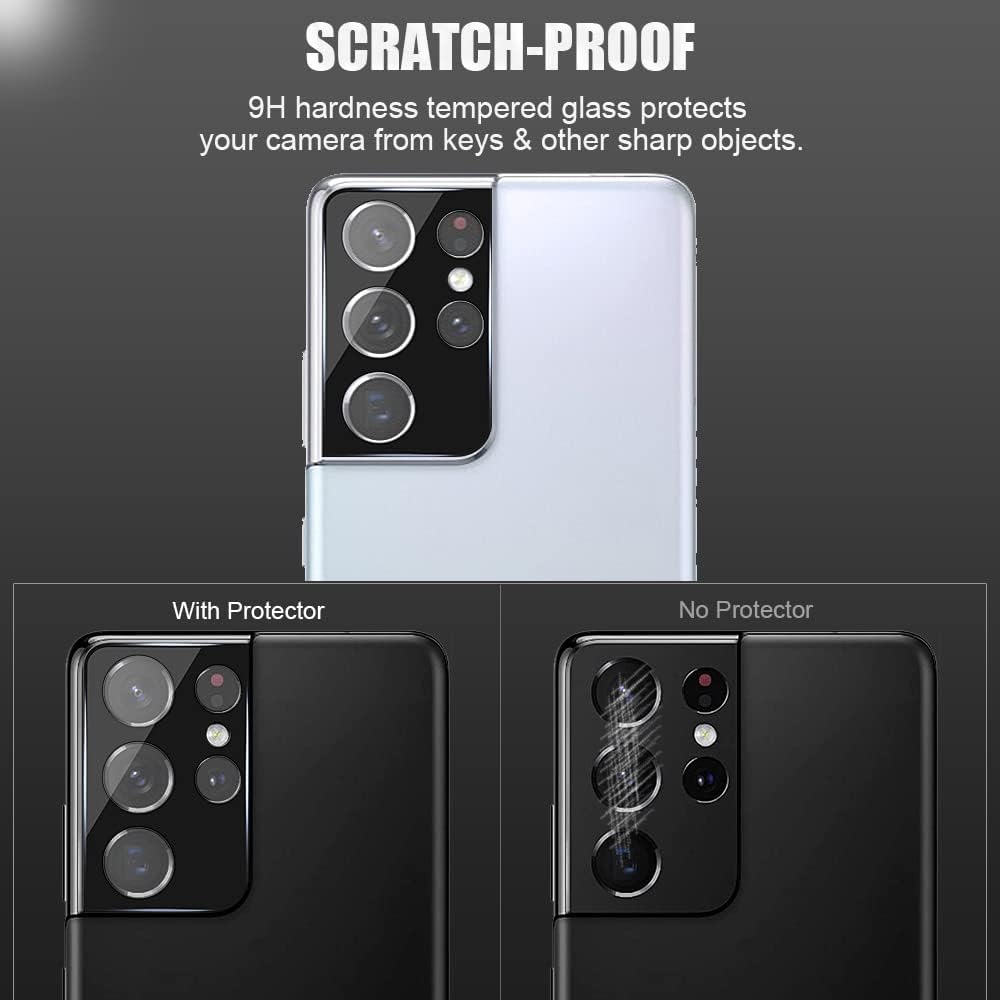 3 Pack Camera Lens Protector Tempered Glass For Samsung Galaxy S21 Ultra (5G), Not Affect Flash