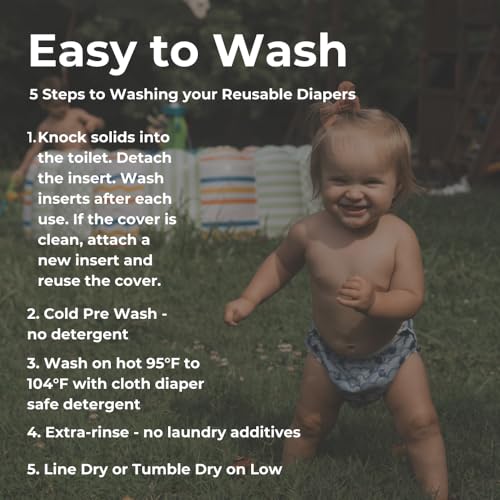 Nora's Nursery Reusable Swim Diapers and Wet Bag - One Size Fully Adjustable - Tropical 3 Pack with Wet Bag4