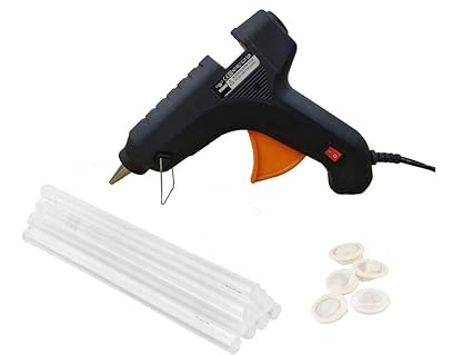W WADRO Fiber Black 60 Watt with On Off Switch Safety Finger Cots and 10 Adhesive Glue Sticks