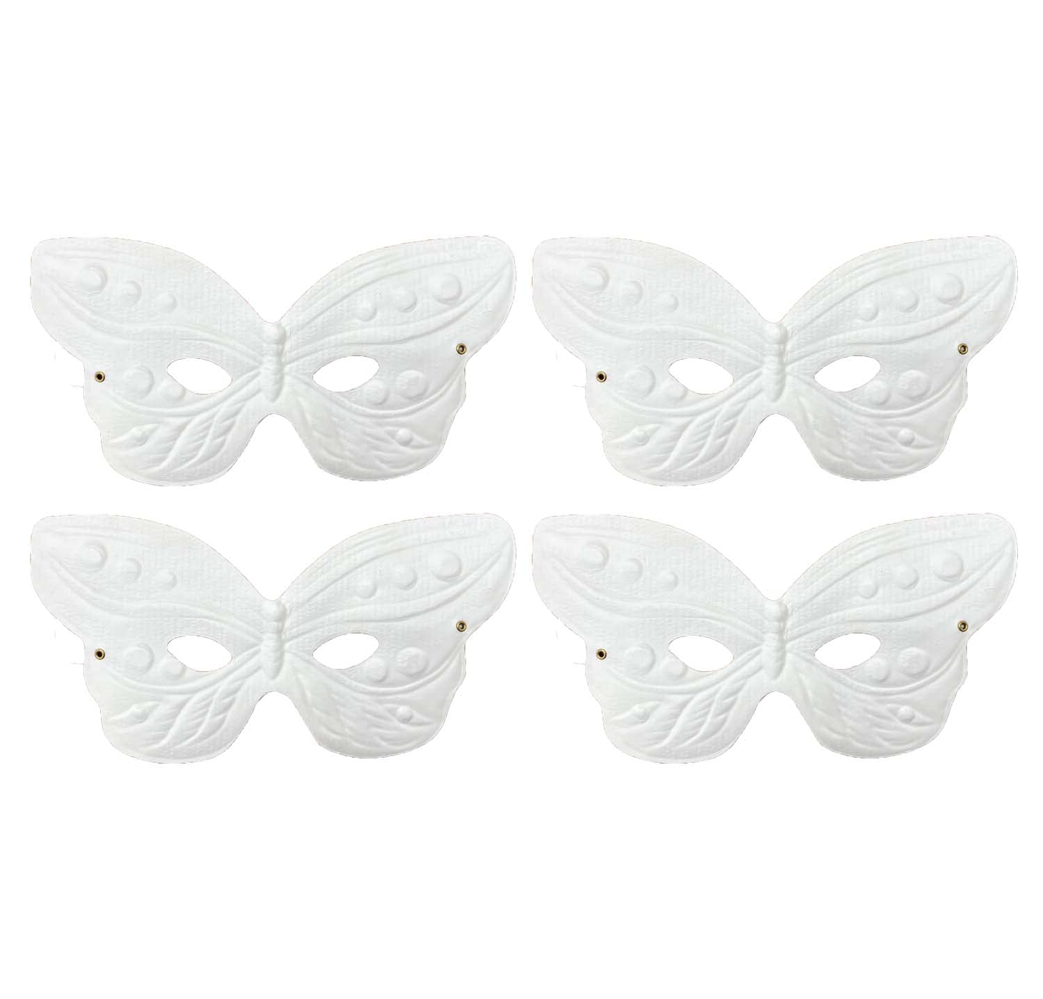 ICE TOYS 4 Weiße Masken Zum Bemalen – Für Karneval, Halloween, DIY-Partys – Selbst Gestalten