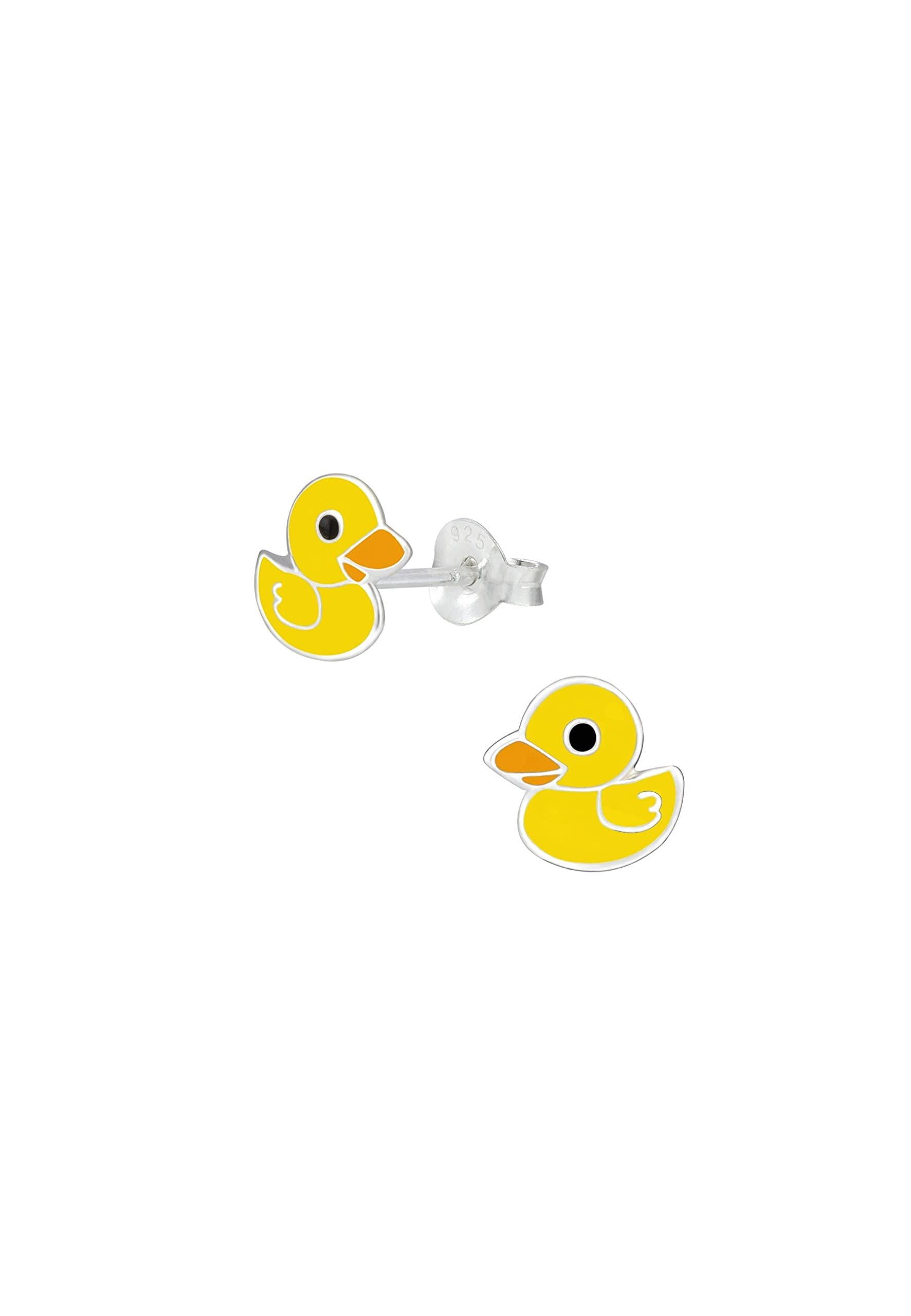 Niedliche Quietscheenten-Ohrstecker Für Mädchen Aus 925er Silber - Kinder Schmuck