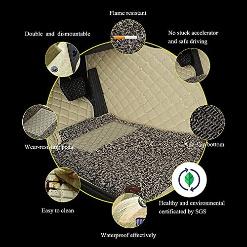 Image of Auto Hub Premium 7D car mat Hyundai Elite i20 (Model: 2015-Till Date), Luxury Double-Stich 7d Car Floor Mat Complete Set, 100% Waterproof and Washable, Color : Beige