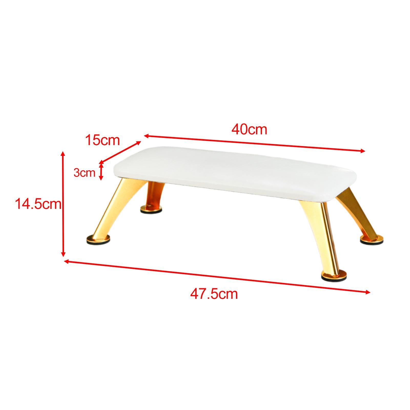 predolo Reposamanos para Manicura de Uñas, Almohada de Mano, Herramienta de Manicura, Tapete para Mesa de Uñas, Tecnología, Suministros de Uñas para Mujeres, blanco con pata dorada