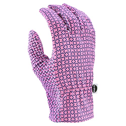 Miracle-Gro Women's Canvas Back Dotted Palm Gardening Work Gloves, Breathable Backing, Strong Grip, Shirred Elastic Wrist, Purple/Pink, Medium, (M56111/WML) - image 3