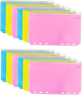 Abaodam 12Pçs Saco Com Zíper A6 Pastas De Fichário Com Zíper Sacos De Arquivamento De Documentos Envelope De Projeto Transparente Bolsas Com Zíper Saco De Documentos Envelope De