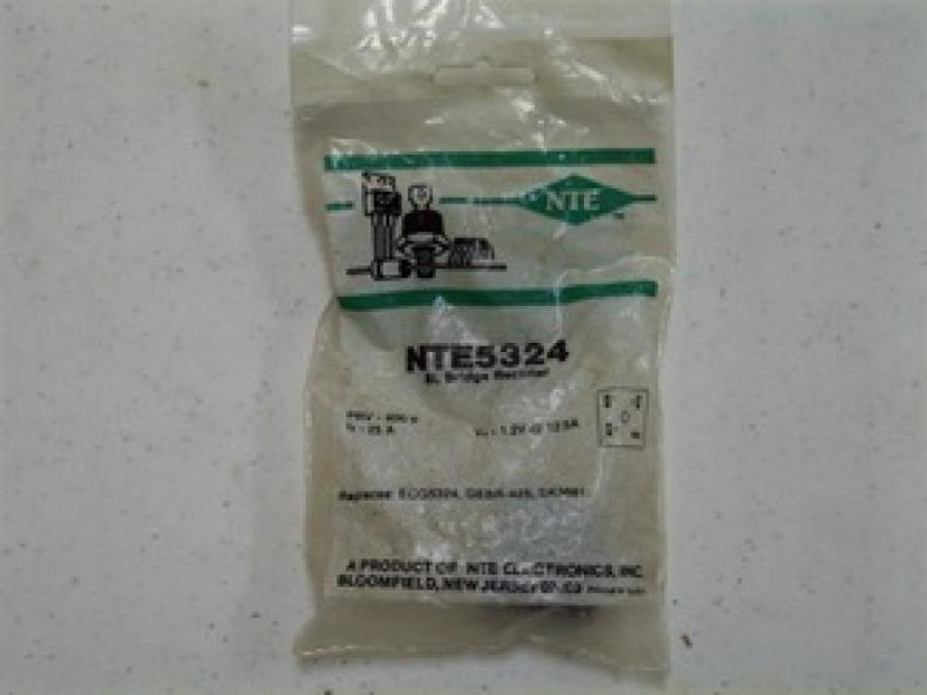 NTE NTE5324 Bridge Rectifier, Single Phase, 25A 400V Though Hole; NO. of Phases:Single Phase; REPETITIVE Reverse Voltage VRRM MAX:400V; Forward Current IF(AV):25A; Bridge Rectifier CASE Style:Module;
