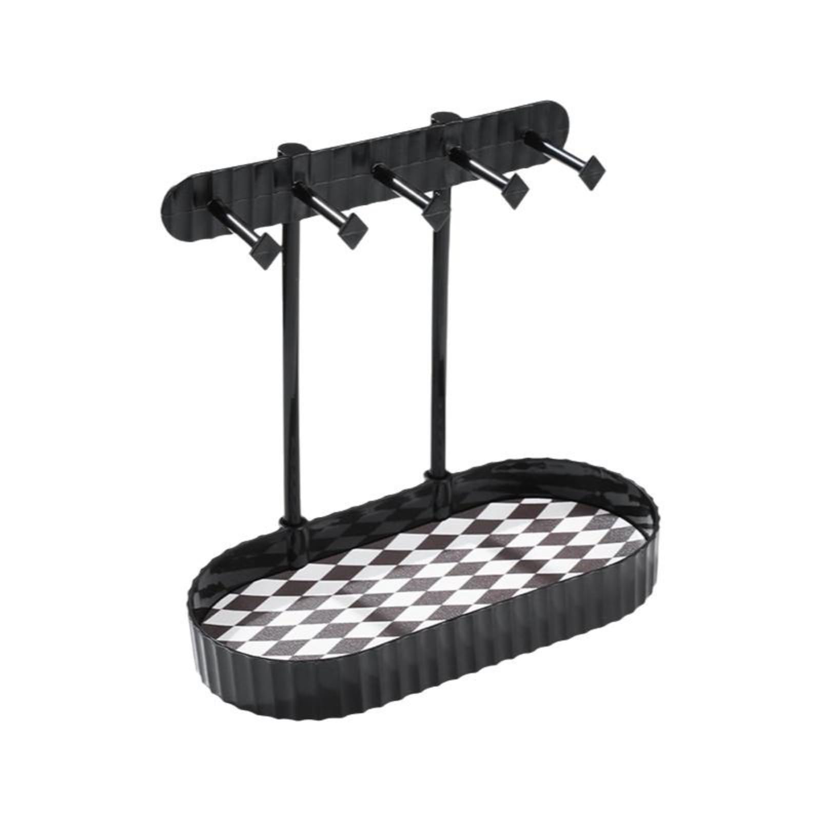 Entryway Organizer, Countertop Key Holder, Office Storage Box, Decorative Rack Checkerboard Single Black-image-40
