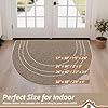 BEQHAUSE Dirt Trapper Door Mat 17" x 30" Half Circle Non Slip Washable Doormats Entrance Rugs Absorbent Welcome Low Profile Floor Mats for Front Back Door and Entryway, Taupe #1