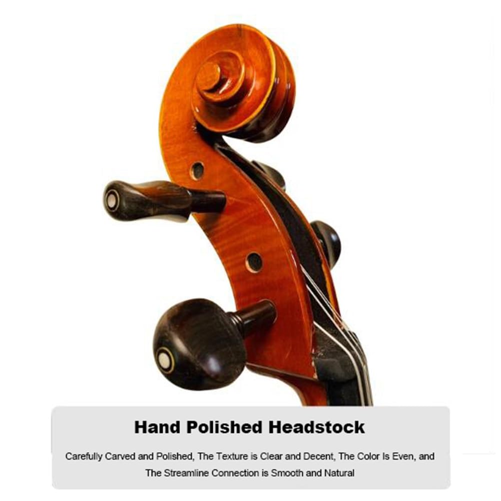 Violonchelo 4/4, Violonchelo de Madera Maciza, Parte Posterior de Arce Superior de Madera de Abeto, para Adultos Principiantes, Hecho a Mano (Size : 1/4)