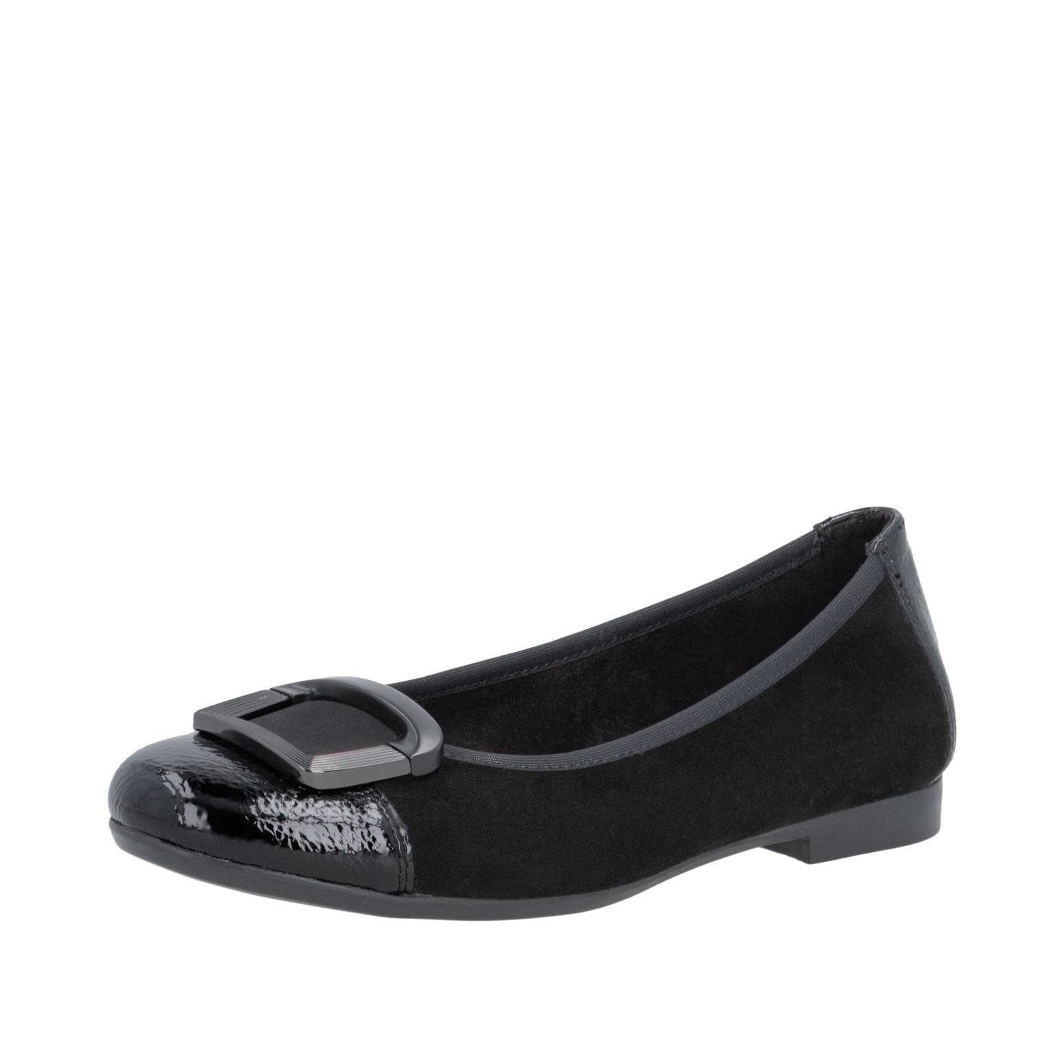 Rieker Women's D0K12 Ballet Flats, Black, 44 EU