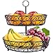 Alzatina Portafrutta a 2 Piani, Portafrutta in metallo nero vintage, Porta Frutta da Tavolo, Alzatina Cucina a Due Piani per Frutta e Verdura Snack, Oggetti Domestici e Molto Altro