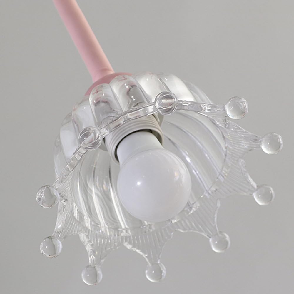 ZBZFGE Fiore di Vetro Chiaro Rosa luci sospese lineari Lunghe Ragazze lampadario Moderno Nordico Sala Pranzo Tavolo da Cucina Isola vivaio per Bambini corridoio Foyer