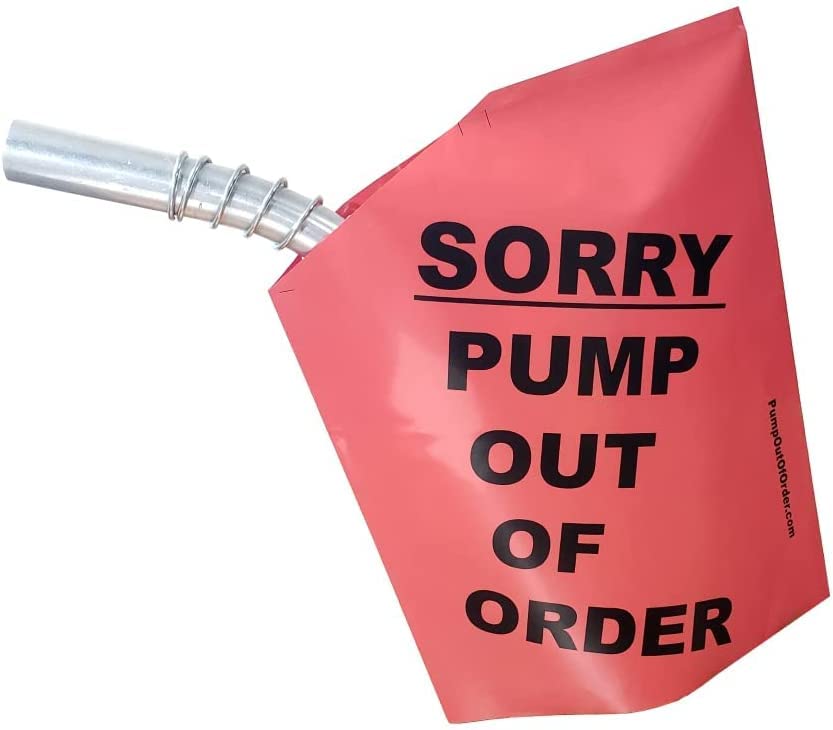 Sorry Pump Out of Order Service Gas Cover Reusable Nozzle Hood Bag (12 Pack, Red)