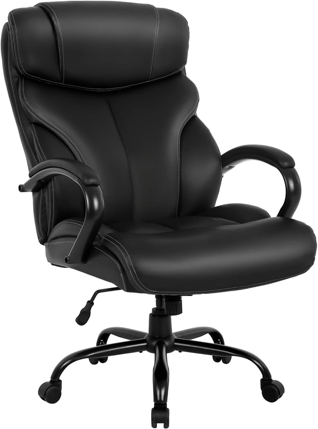 BestMassage Office Chair Big and Tall 500lbs Wide Seat Desk Chair with Lumbar Support Arms High Back PU Leather Executive Task Ergonomic Computer Chair for Back Pain