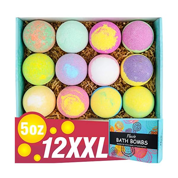 Bath-Bombs-Bubble-Bath-Organic-SPA-Gift-Set-12-XXL-5-OZ-Bath-Salts-Coconut-Oil-Flavie-Natural-Fizzie-Relaxing-to-Moisturize-Dry-Skin-for-Women-Girlfriend Bath Bombs, Bubble Bath, Organic SPA Gift Set 12 XXL 5 OZ, Bath Salts, Coconut Oil, Flavie, Natural Fizzie Relaxing to Moisturize Dry Skin for Women, Girlfriend