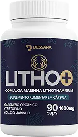 Lithothamnium Magnésio Orgânico Litho DWL Brasil - Suplemento de Algas Marinhas para Bem-Estar e Saúde Óssea - 70 Minerais Essenciais de Alta Absorção e Fórmula Vegana - 90 Cápsulas