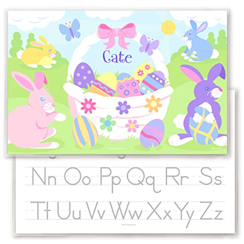 Easter Basket, White, Personalized Placemat for Kids, 18 Inches x 12 Inches, Laminated, by Art Appeel