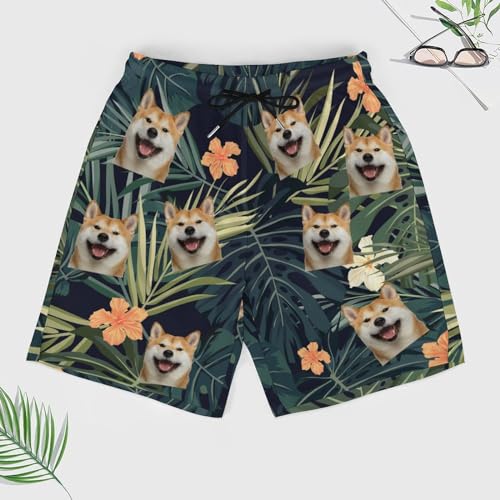 Custom Swim Trunks Men with Faces Personalized Photo Beach Board Shorts Customized Hawaiian Funny Swim Short 6