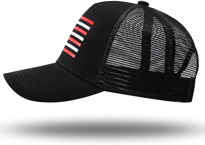 American Flag Hat | Snapback Adjustable Mesh Trucker Baseball Cap | Men Women Outdoor & Casual Wear - Image 3