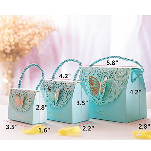 Eyxia Wedding Favor Boxes Flower Laser Cut Party Favors Bags Baby Shower Candy Gift Chocolate Box Set Event Decoration Wholesale 20pcs Pink