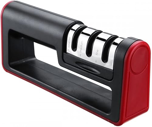 Sacapuntas de cortador de 3 etapas Manual de cocina multifunción cortador afilar herramienta de sistema de piedra