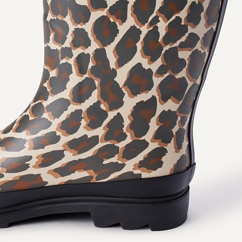 Amazon Essentials Damen Hohe Wasserdichte Regenstiefel, Leopard, 38.5 EU