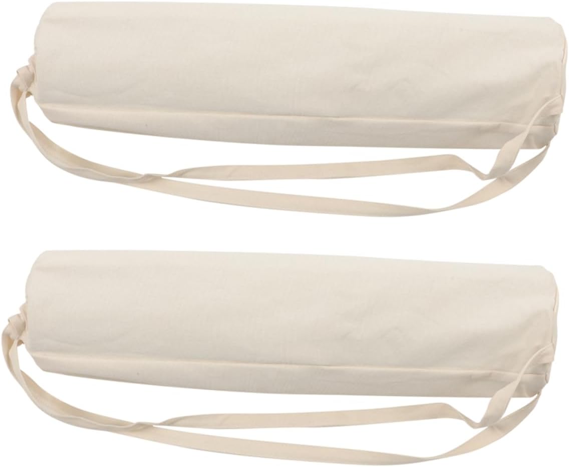 POPETPOP 2Pcs Yoga Mat Carrier Bag with Drawstring Design Durable Canvas Yoga Tote for Women Ergonomic Dual Shoulder Straps Minimalist Storage for Fitness Travel Elegant Aesthetic