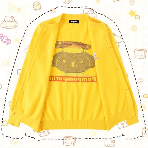 Cartoon Girls Cropped Cardigan Sweaters Cotton Long Sleeve Knit Cardigans Crewneck Sweater Button Up School Uniform4