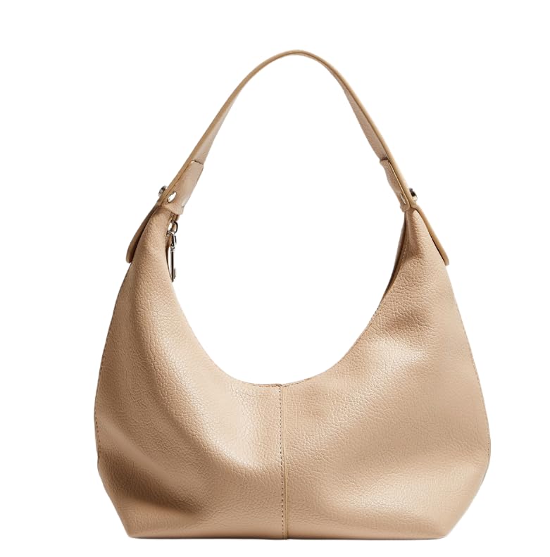 Designer Hobo Handbag for Ladies,Stylish Crescent&Dumpling Shaped PU Leather Shoulder Bag,Top Handle Tote with Zipper