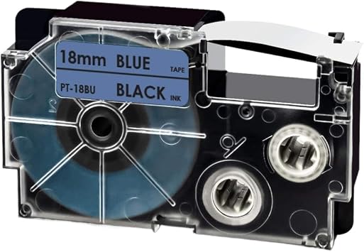 Mixed Color Printer Tape XR-18X XR-18WE XR-18RD XR-18BU XR-18YW 18mm Compatible with Label Maker Similar to CaisoBlack on Blue