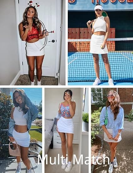 Image of Ekouaer 16 inch Golf Skorts for Woman with Inner Pockets Silicone Grippers Tennis Skirt Quick Dry Athletic Pickleball Skort