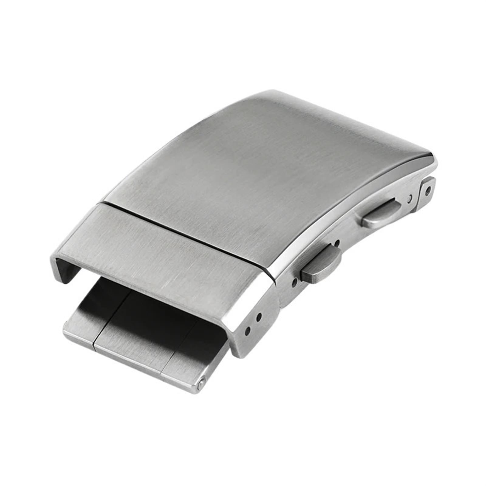 Boucle de montre en acier inoxydable 316L, solide, pliable, brossée, de sécurité, Double poussée, extensible, réglable, 18mm, 20mm