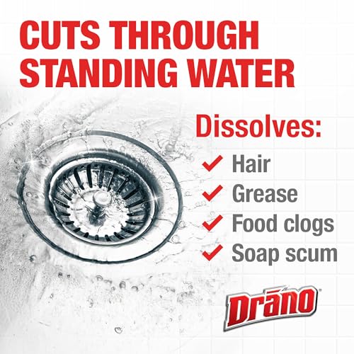 drano max gel drain clog remover and cleaner for shower or sink drains unclogs and removes hair soap scum blockages 32 oz