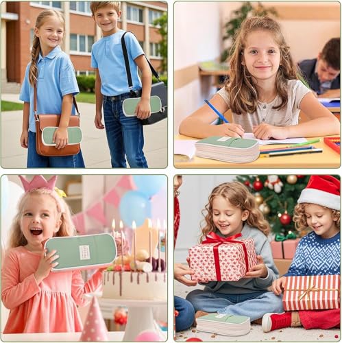 Image of Large Capacity Pencil Case Pouch, Cute Aesthetic Big Capacity Zipper Cases Pen Portable Office Stationery Makeup Bag, Desk Organizer for College Adults Women Men (Pista)