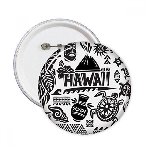 Broches rondes Îles hawaïennes silhouette America badge bouton L 5 pièces