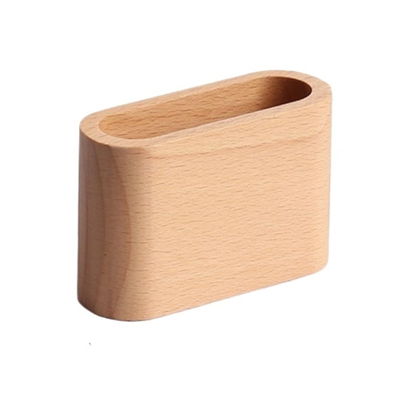 etui na wizytówki, Wizytownik na biurko Drewniany stojak wizytówki organizer do domu z drewna, wyświetlacz(Natural)