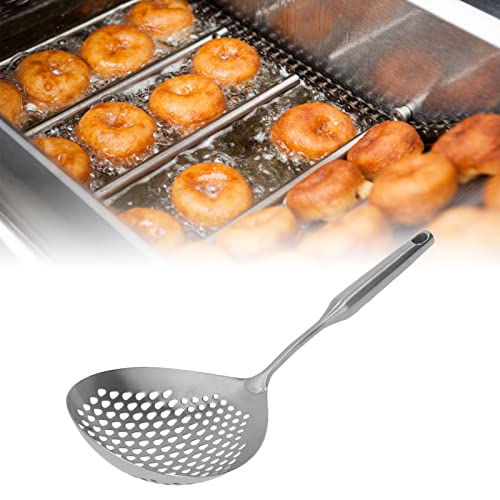 Skimmer Slotted Spoon 304 Stainless Steel Colander Skimmer Ladle With Long Handle Food Grade Frying Strainer Spoon For Kitchen Cooking Baking(Silver) #TOP6