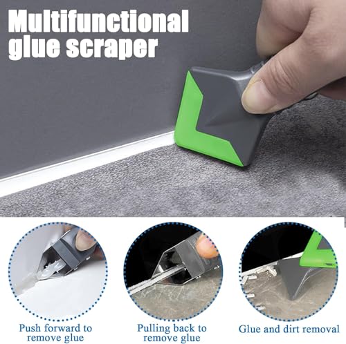 Collazoey Silikonentferner Werkzeug, 7 in 1 Fugenwerkzeug Fugenkratzer aus Edelstahlkopf mit Fugenglätter, Abzieher werkzeug für Küche Bad Boden Fliesen