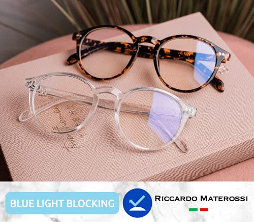 Riccardo Materossi 2 Pack Premium 99.9% Blue Light Blocking Glasses (380-410nm) - Reduce Headaches and Improve Sleep - UK Based Brand - 3