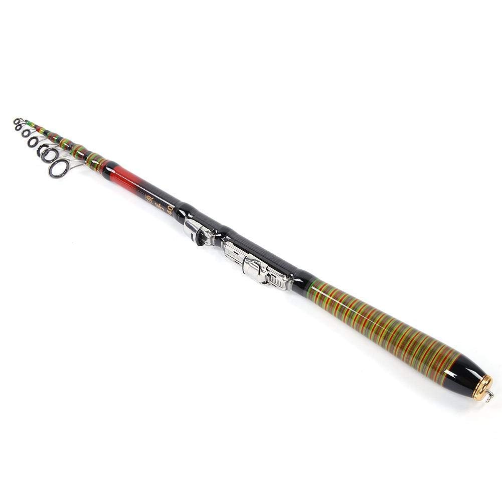 Alomejor Canna da Pesca Telescopica 240CM in Fibra di Carbonio per Mare e Lago, Canna Pesca Retrattile Portatile con di Trasporto Facile per Pesca a Mano